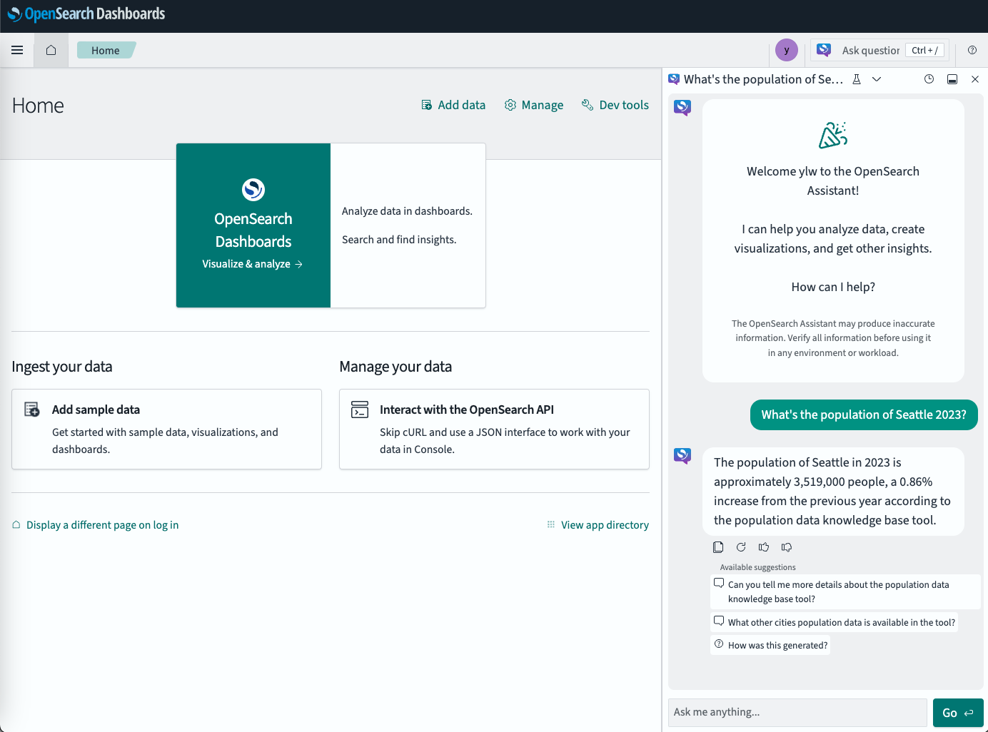 SmartObserve Assistant chat