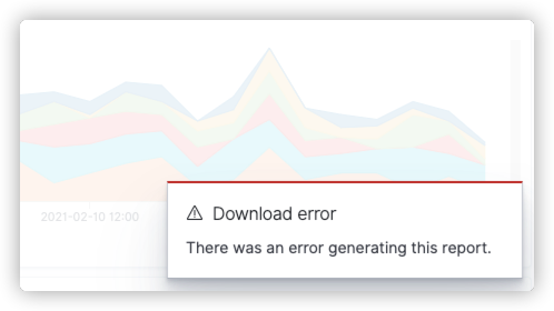 SmartObserve Dashboards reporting pop-up error message