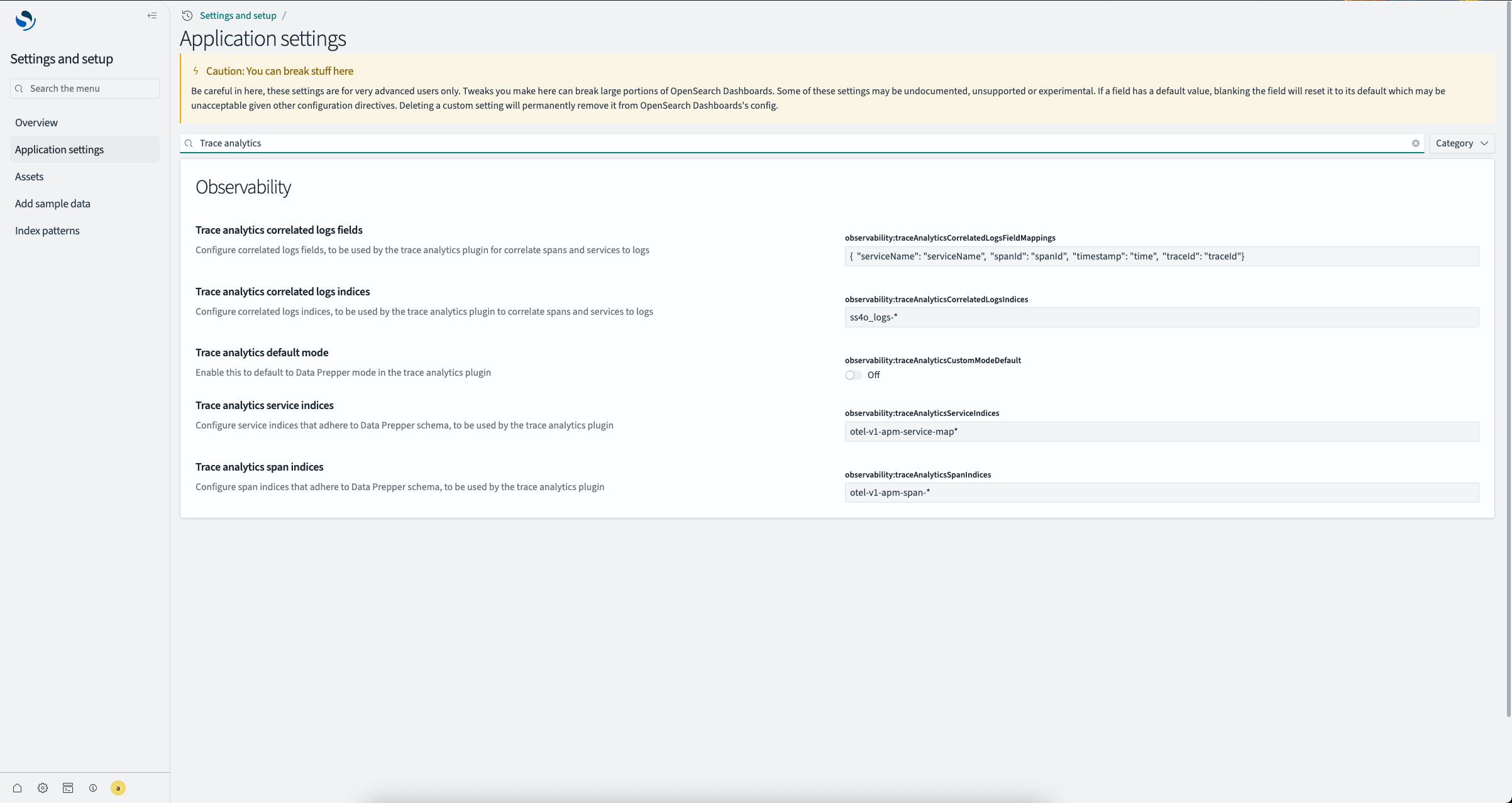 Custom index name configuration UI